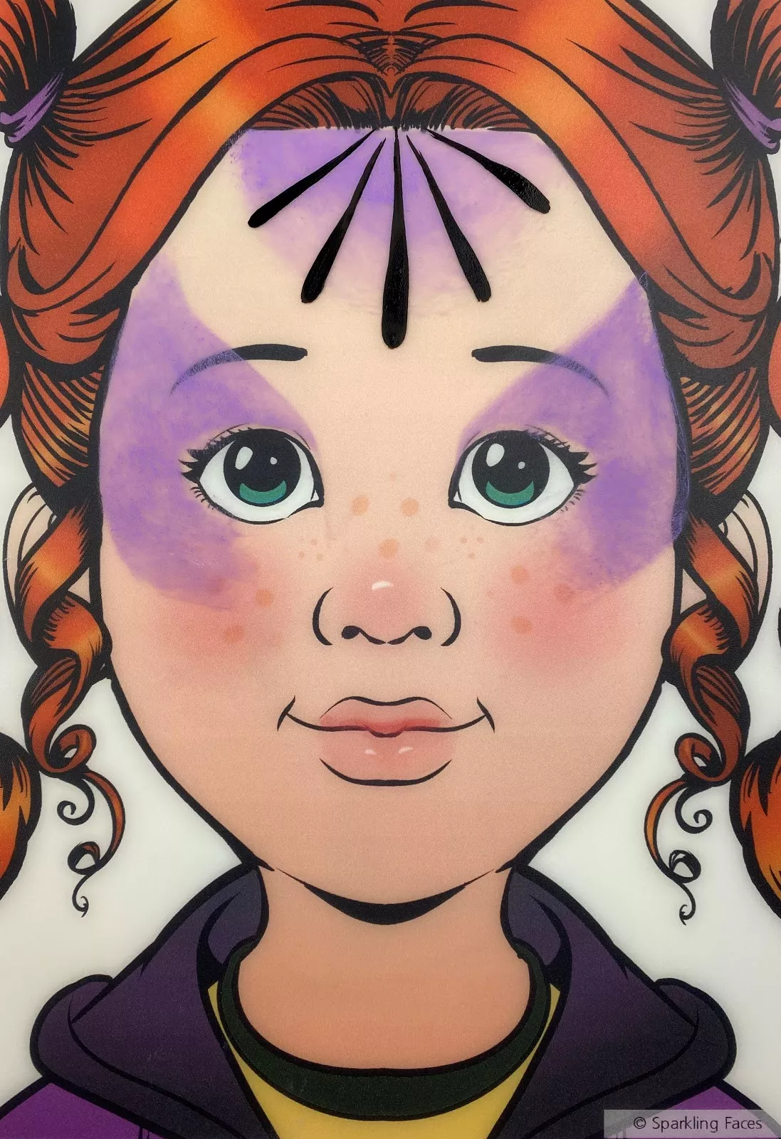 Easy witch Halloween makeup, step 2: start of the spider web