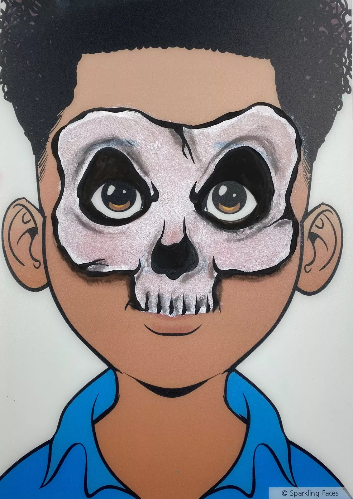 Makkelijke Halloween-schmink voor kinderen: skelet