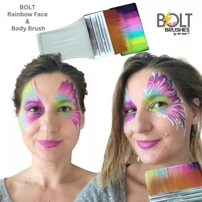 Pinceau plat Bolt Rainbow 6,4 cm pour visage et corps