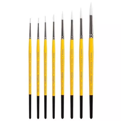 7950 White Nylon Round Brush Kit - 8 Sizes